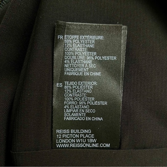 Reiss Black Wish Dress Sleeveless Sheath Mesh Yoke Collar Fitted Mini Size 6 - Picture 11 of 11